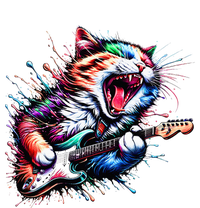 Kitty Cat Playing Guitar Rock Cat Heavy Metal Cat Music Cat Women's Fleece Hoodie