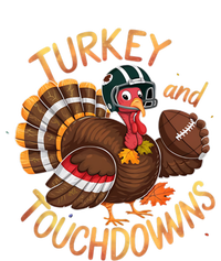 Thanksgiving Turkey And Touchdowns Football Funny Game Day Cool Gift T-Shirt