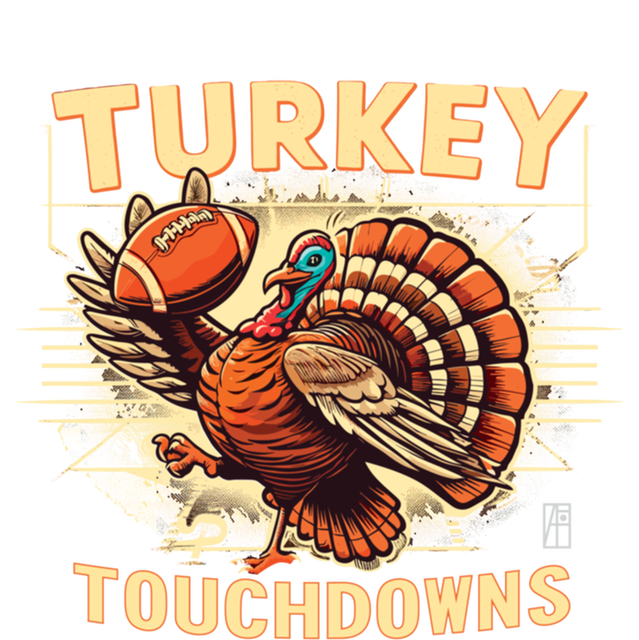 Thanksgiving Turkey And Touchdowns Football Gift T-Shirt