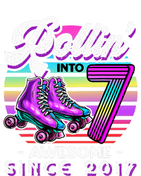 Roller Skating 7th Birthday Rollin Into 7 Awesome 2017 Tie-Dye T-Shirt