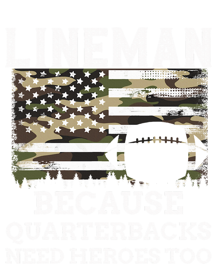 Lineman Football Gift Patriotic American Flag Camouflage Insulated Varsity Jacket