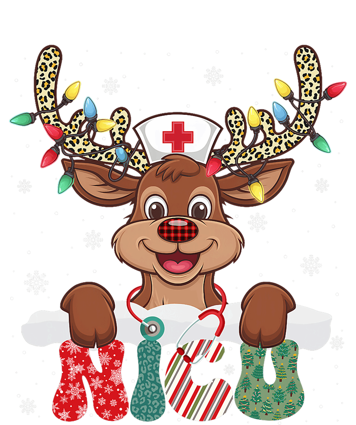 Nicu Nurse Reindeer Nurse Hat Christmas Light Women Girl Performance Long Sleeve Polo