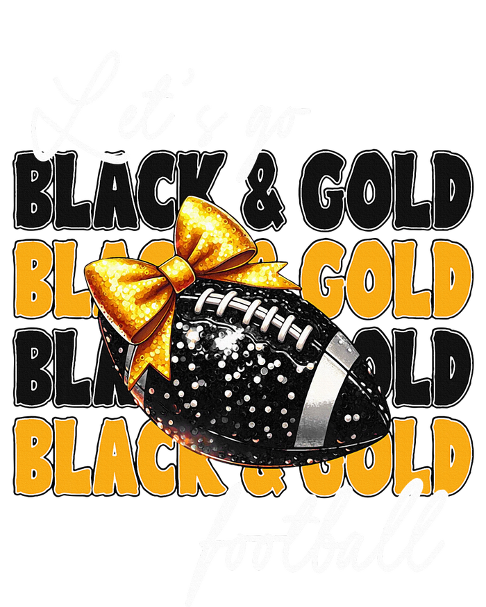 LetS Go Black & Gold Football Bow Magnet