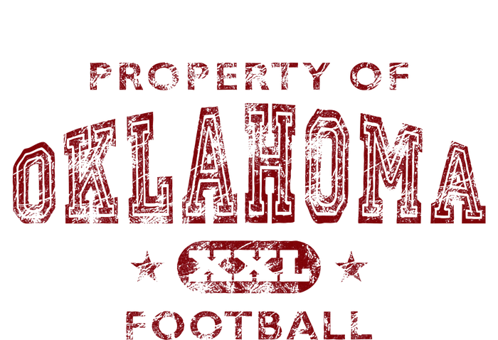 Property Of Oklahoma Football Xxl Garment-Dyed Heavyweight T-Shirt