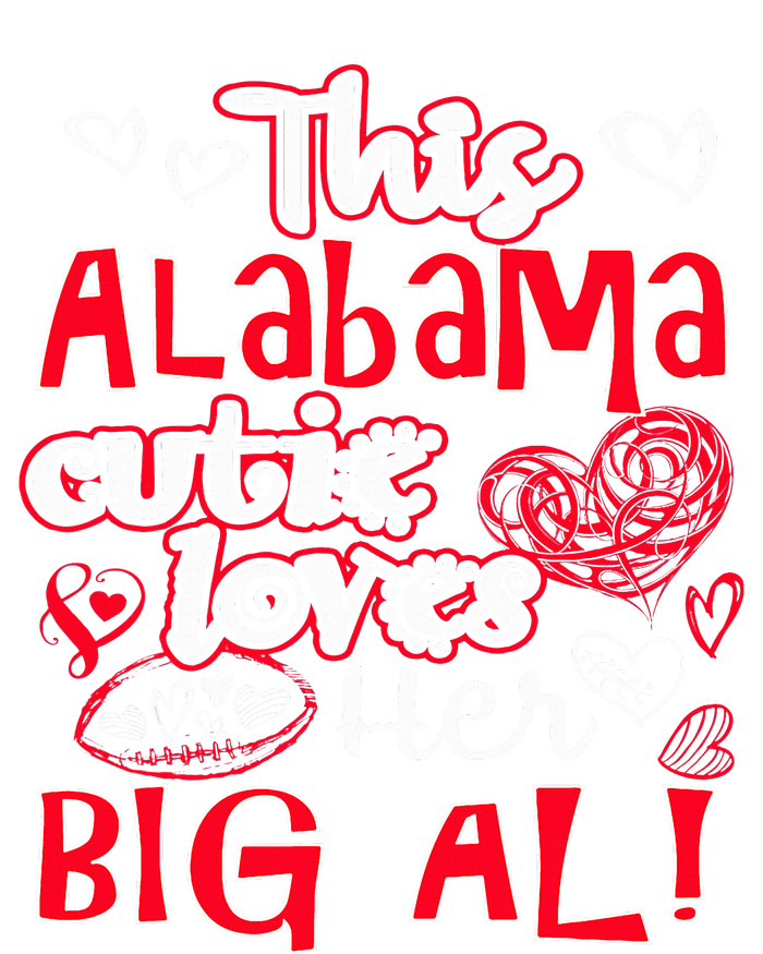 This Alabama Cutie Loves Her Big Al! Fun Football Womens Funnel Neck Pullover Hood