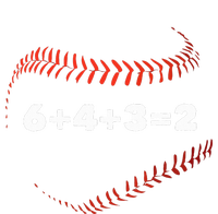 6+4+3=2 Double Play Baseball Player Gift Baseball Saying Womens Cotton Relaxed Long Sleeve T-Shirt