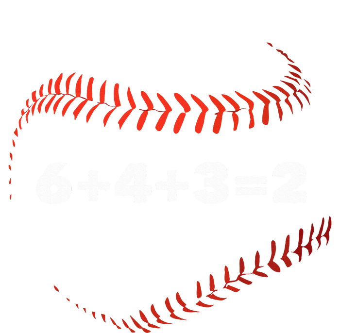 6+4+3=2 Double Play Baseball Player Gift Baseball Saying Womens Cotton Relaxed Long Sleeve T-Shirt