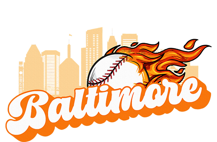 Baltimore Baseball Minimal City Skyline Retro Baseball Lover T-Shirt