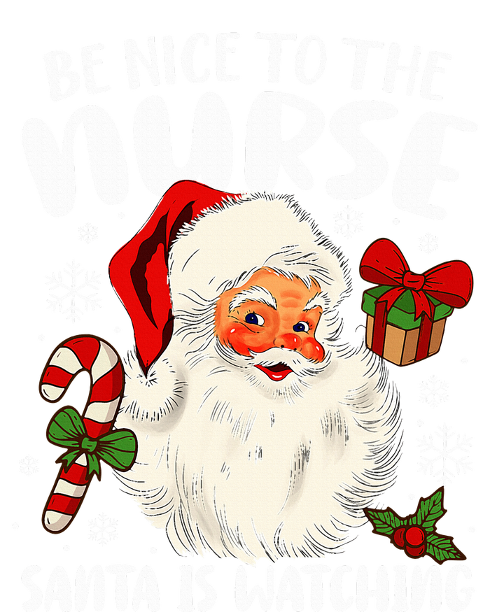 Nurse Christmas Be Nice To The Nurse Santa Is Watching Striped Beanie with Solid Band