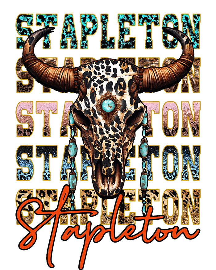 S.T.A.P.L.E.T.O.N Cow & Leopard Distressed Music Country 80s Ladies Essential Flowy Tank