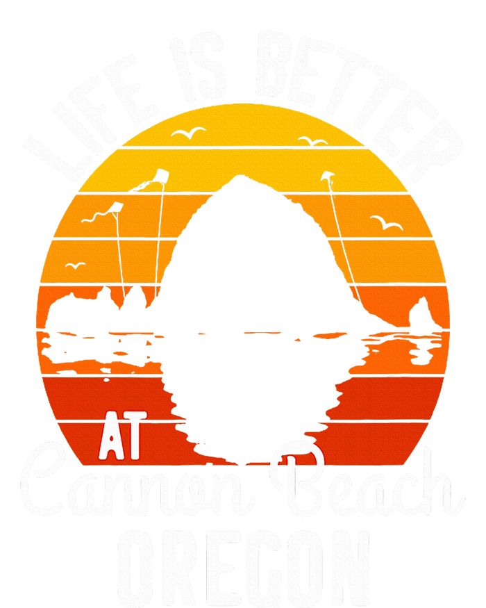 Sunset Haystack Rock Souvenir Life Is Better At Cannon Beach Flat Bill Trucker Hat