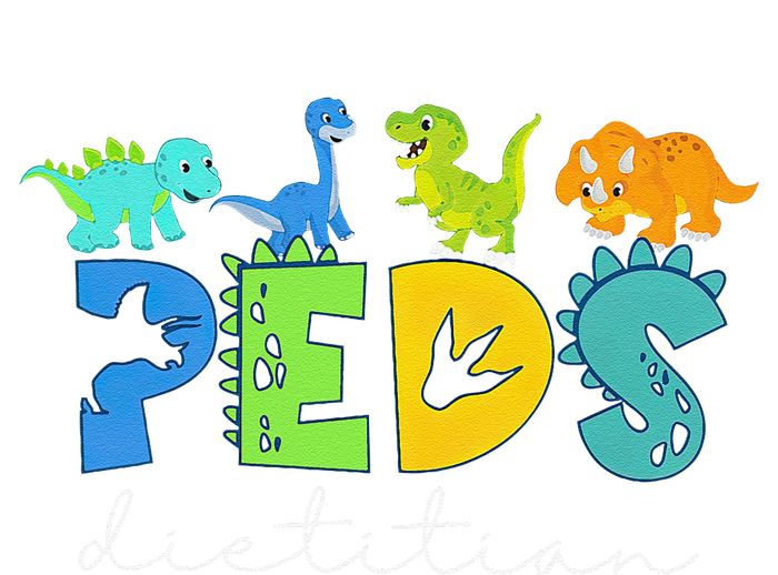 Retro Peds Dietitian Pediatric Nurse Dietitian Cute Dinosaur Tie-Dye T-Shirt