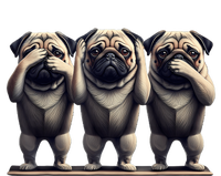 Cute See No Evil Hear No Evil Speak No Evil Three Pug Coaster