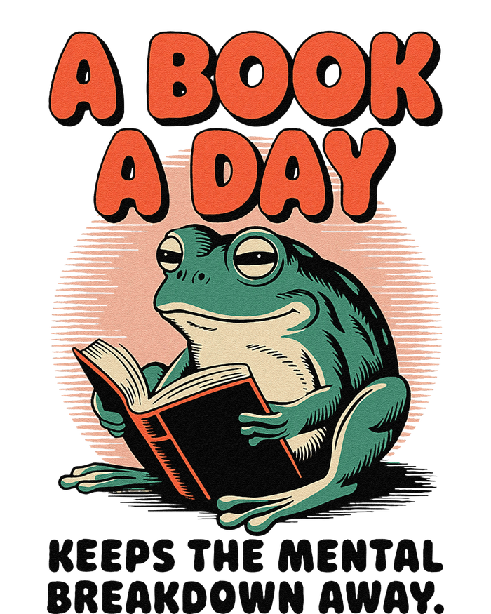 A Book A Day Keeps The Mental Breakdown Frog Reading A Book Cooling Performance Crew T-Shirt