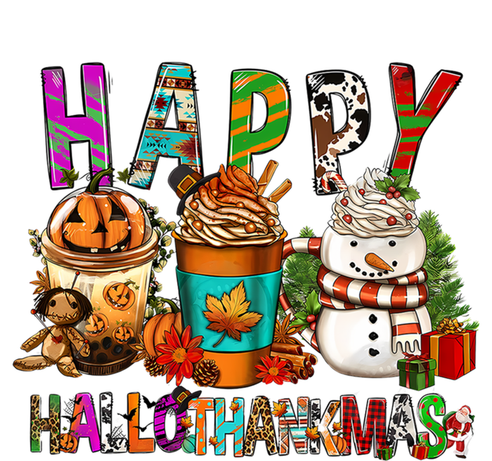 Halloween Thanksgiving Happy Hallothanksmas Coffee Latte Gift T-Shirt