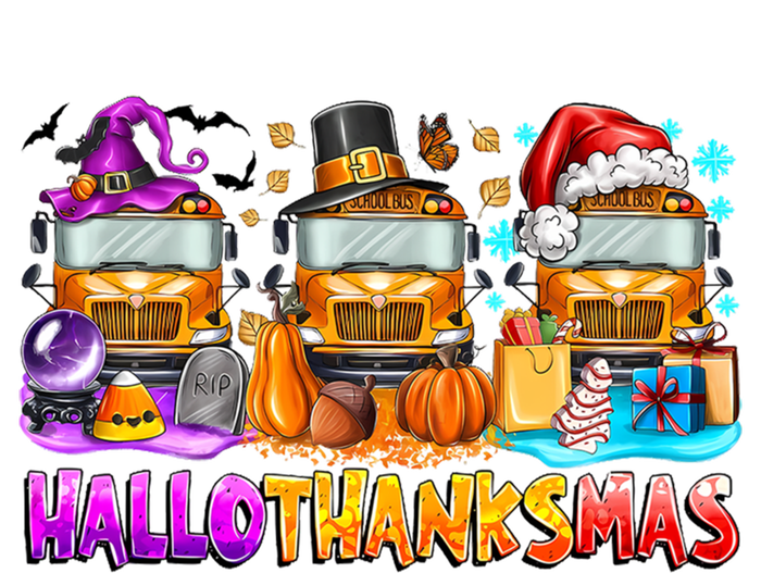 Happt Hallothanksmas School Bus Halloween Merry Christmas Magnet