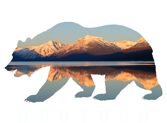 Montana Bear With Glacier National Park Lake Image Souvenir Tall Sweatshirt