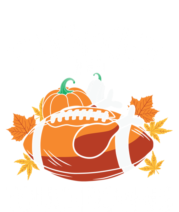 Turkey And Touchdowns Funny Thanksgiving Football Great Gift Zip Tote Bag