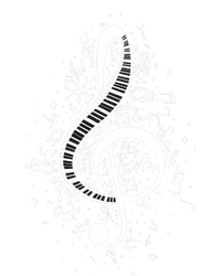 Treble Clef Keys Piano Player Pianist Classical Music Performance Sprint T-Shirt