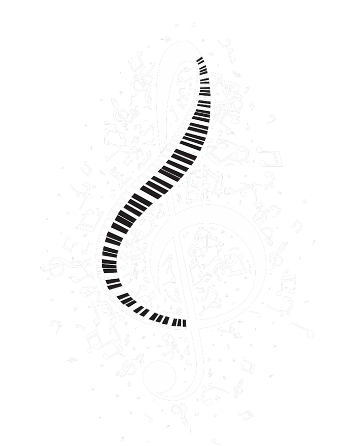 Treble Clef Keys Piano Player Pianist Classical Music Performance Sprint T-Shirt