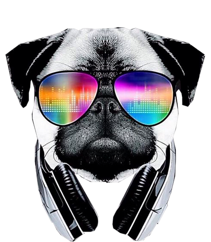 Trippy Pug Dog Wearing Music Equalizer Sunglasses T-Shirt