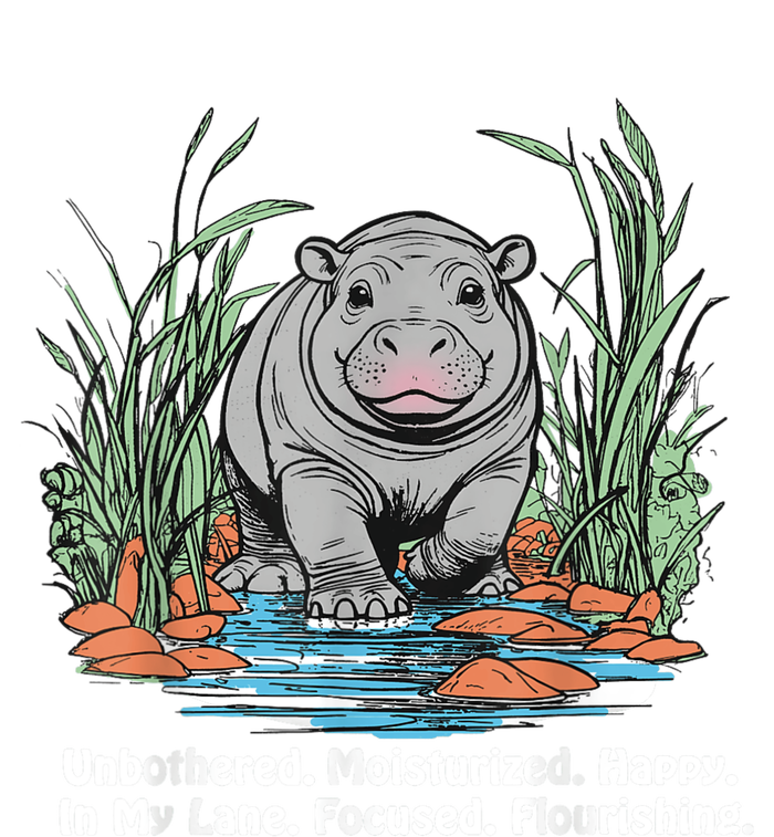 Unbothered Moo Deng Bouncy Pig Meme Cute Baby Hippo Viral T-Shirt