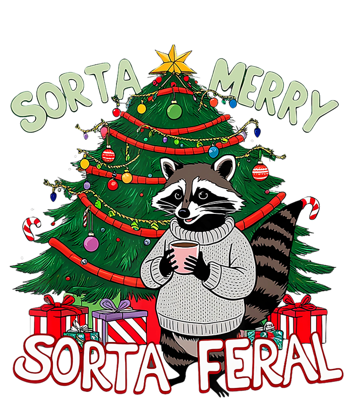 Funny Christmas Raccoon Sorta Merry Sorta Santa Feral Xmas Canvas