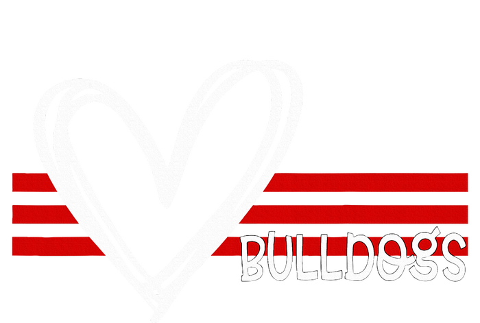 Bulldogs Team Pride School Spirit White Red Heart PosiCharge Competitor Tank