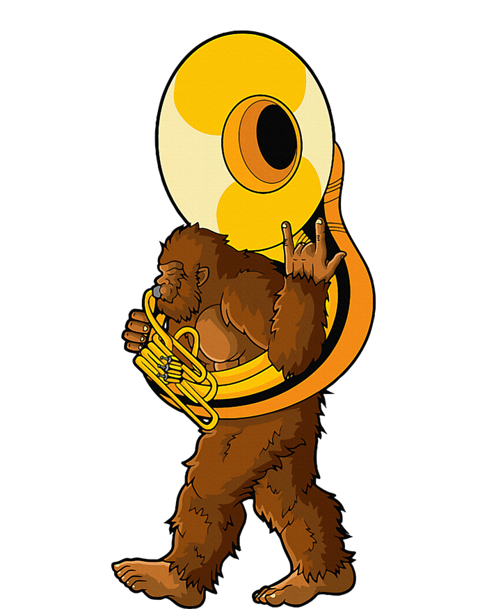 Bigfoot Playing Sousaphone Instrument Tuba Drawstring Bag