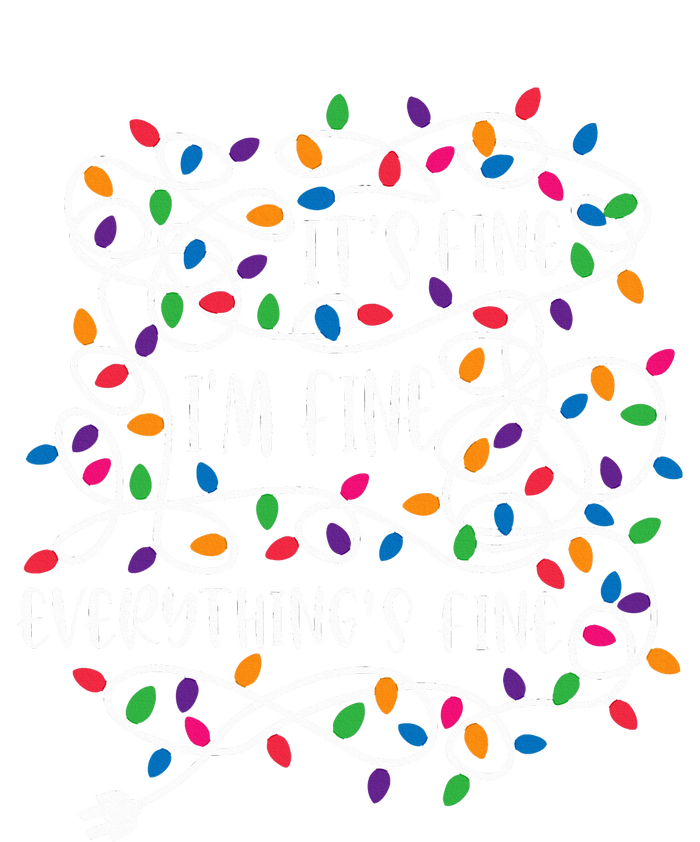 Christmas Lights IM Fine Everything Is Fine Ugly Christmas Women's Flannel Pajama Set