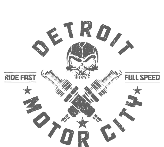 Detroit Michigan Motor City Vintage Biker Long Sleeve Pajama Set