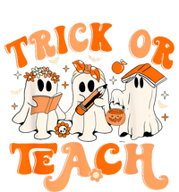 Teacher Halloween Trick Or Teach Retro Groovy Floral Ghost T-Shirt