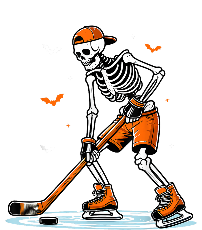 Funny Halloween Skeleton Ice Hockey Gift Sticks Hockey Long Sleeve Shirt