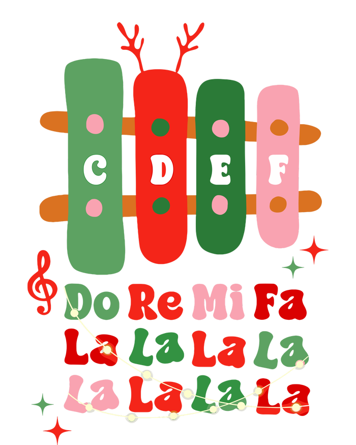 Groovy Cdef Do Re Mi Fa La La La La Music Teacher Christmas T-Shirt