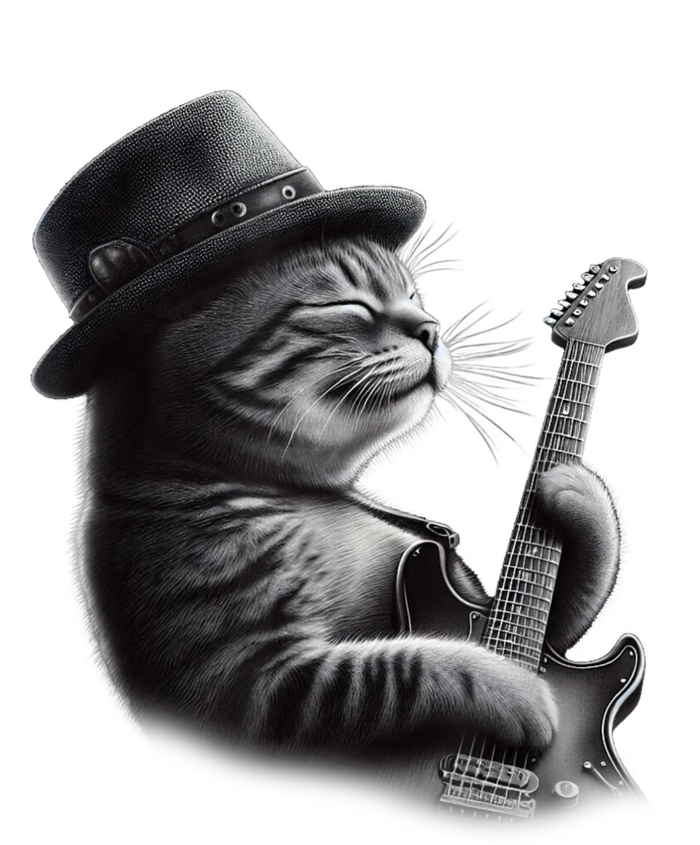 Authorized Cat Playing Guitar Funny Rock Music Guitar Cat Button