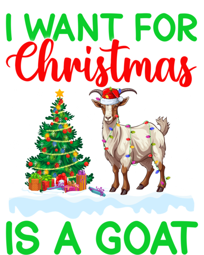 Goat Xmas Tree Lighting I Want For Christmas Is A Goat Gift Women's T-Shirt