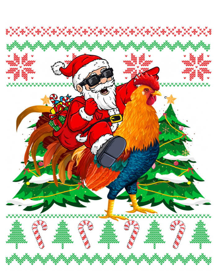 Santa With Rooster Christmas Tree Farmer Ugly Xmas Gift Sweatshirt