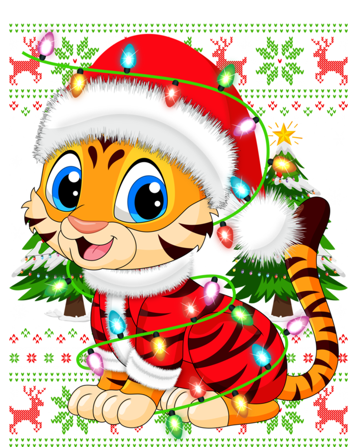 Tiger Xmas Style Ugly Santa Tiger Christmas Cool Gift T-Shirt