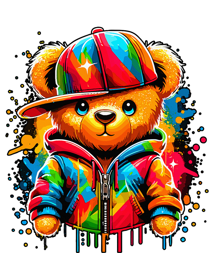 Colorful Hip Hop Teddy Bear Rap Music 16 in Basic Backpack