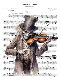 Danse Macabre Violin Halloween Magnet