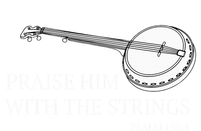 Banjo Praise Him With The Strings Bluegrass Guitar Ladies Long Sleeve Shirt