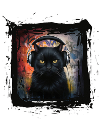 Dj Black Cat Graphic Feline Music Fun Style T-Shirt