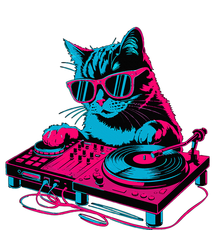 Dj Cat Music Crop Fleece Hoodie