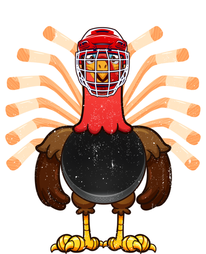 Cool Thanksgiving Hockey Gobble Player Turkey Thankful Gift Stripe Pom Pom Beanie