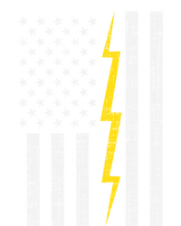 Us Flag Lightning Bolt Vintage Patriotic Electrician Gift Bumper Sticker