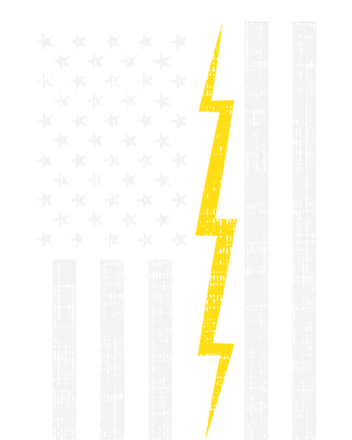 Us Flag Lightning Bolt Vintage Patriotic Electrician Gift Bumper Sticker