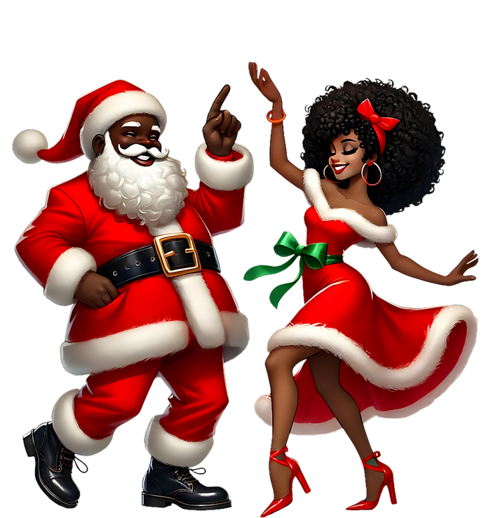 African Santa Mrs Claus Dancing African American Christmas 12 oz Stainless Steel Tumbler Cup