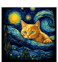 Van Gogh Starry Night Cat For Cat Lover Cat Mom And Cat Dad Women's Long Sleeve Flannel Pajama Set 