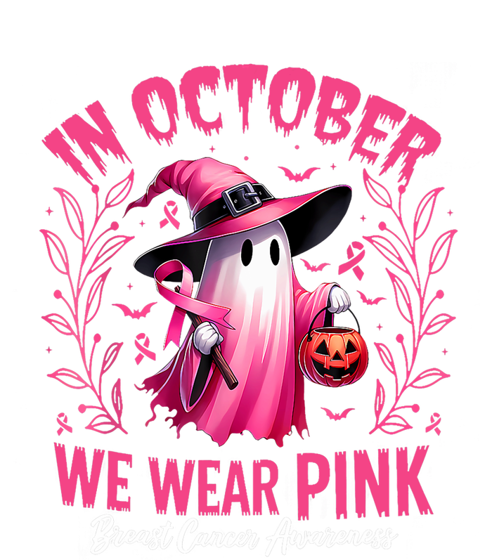 Breast Cancer Halloween In October We Wear Flat Bill Trucker Hat