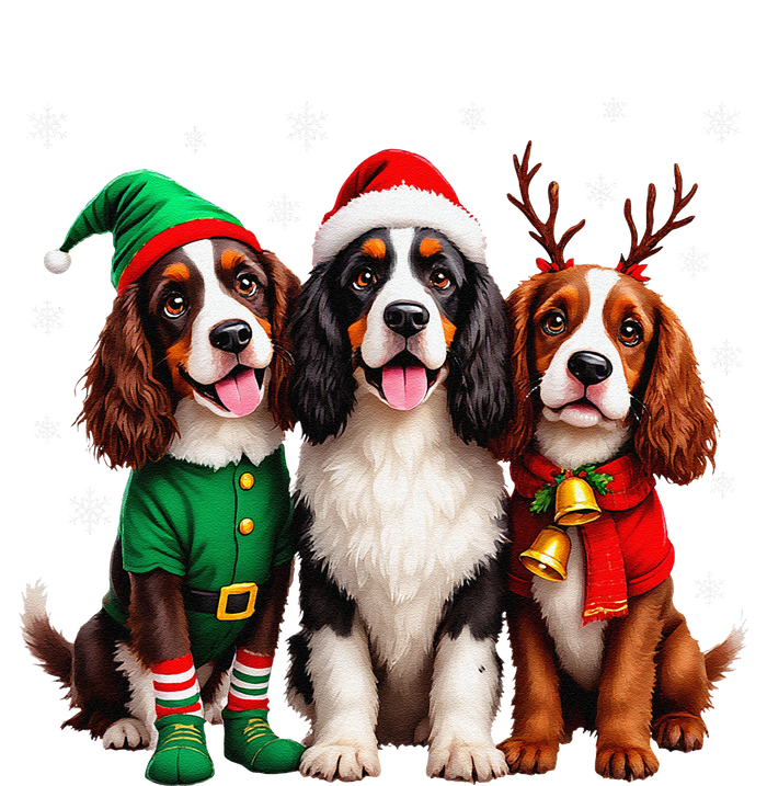 English Springer Spaniel Christmas Dogs Santa Reindeer Elf T-Shirt